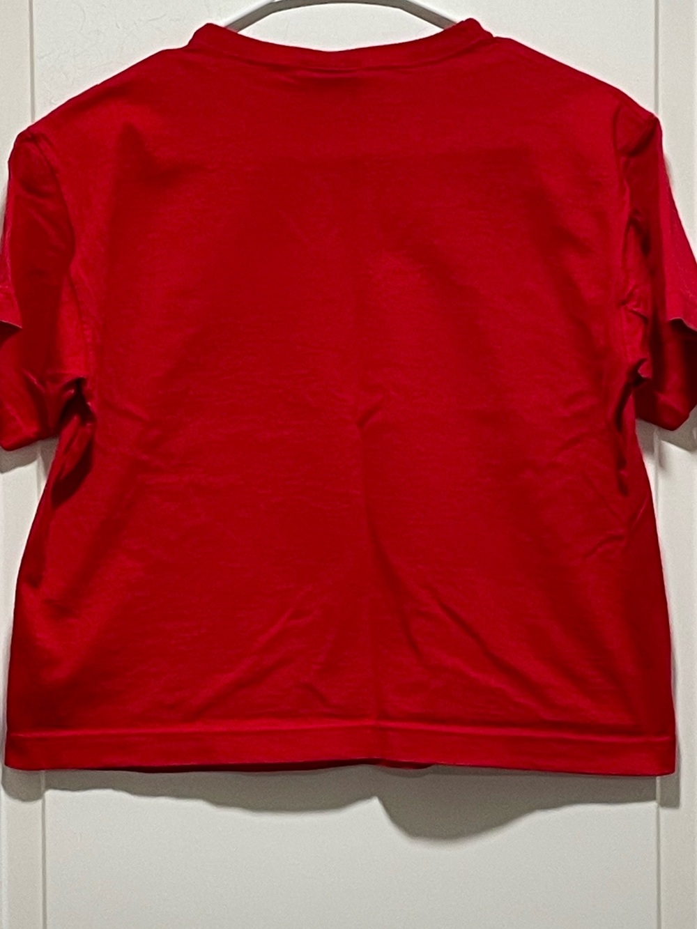 Hot & Cropped! Vintage Harley-Davidson Sz M Bold Red Top Crew Winged Chest Logo - Picture 5 of 9